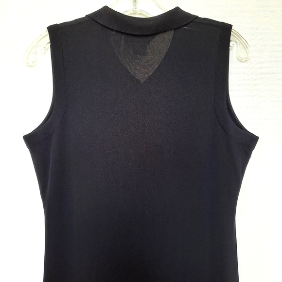 Misook Vintage Black Santana Knit Collared V-neck Maxi Dress Petite Small SP - Picture 9 of 10